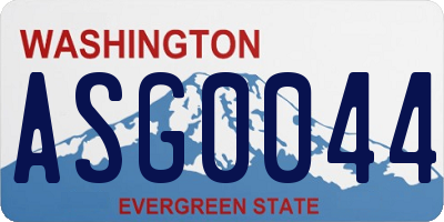 WA license plate ASG0044