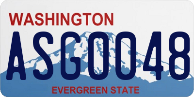 WA license plate ASG0048