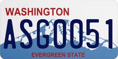 WA license plate ASG0051