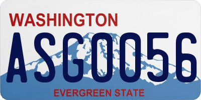 WA license plate ASG0056