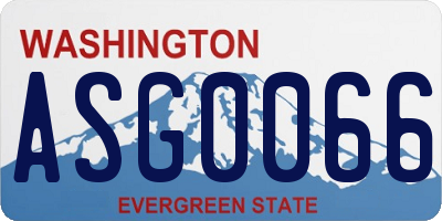 WA license plate ASG0066
