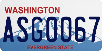 WA license plate ASG0067