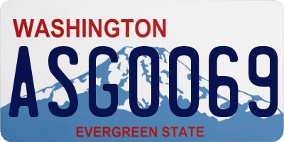WA license plate ASG0069