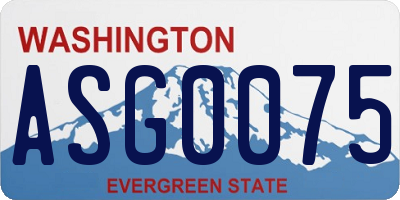 WA license plate ASG0075