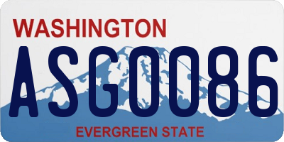 WA license plate ASG0086