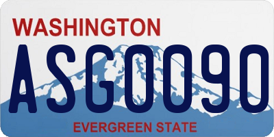 WA license plate ASG0090