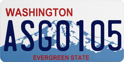 WA license plate ASG0105