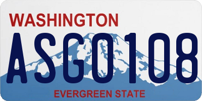 WA license plate ASG0108