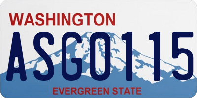 WA license plate ASG0115