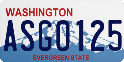 WA license plate ASG0125