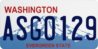 WA license plate ASG0129