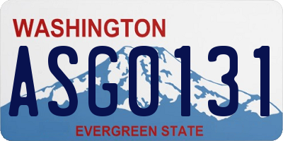 WA license plate ASG0131