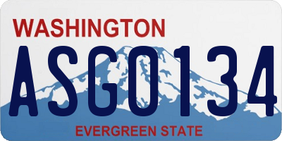 WA license plate ASG0134