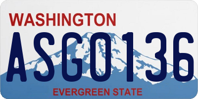 WA license plate ASG0136