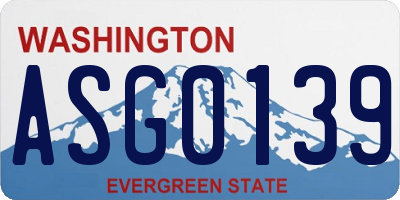 WA license plate ASG0139