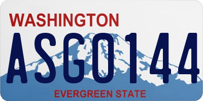 WA license plate ASG0144