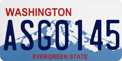 WA license plate ASG0145