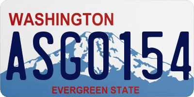 WA license plate ASG0154