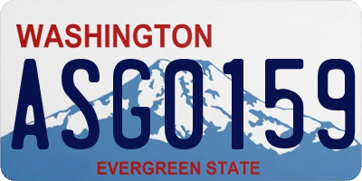 WA license plate ASG0159
