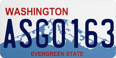 WA license plate ASG0163