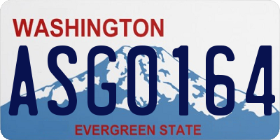 WA license plate ASG0164