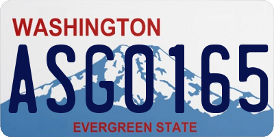 WA license plate ASG0165