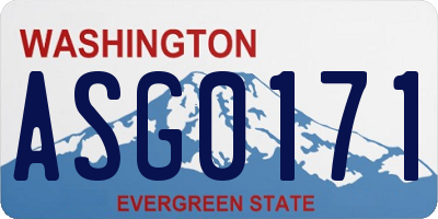WA license plate ASG0171