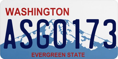 WA license plate ASG0173