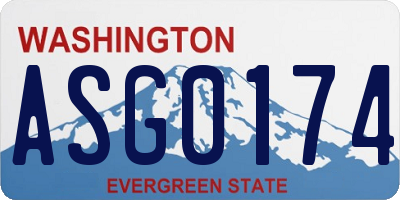 WA license plate ASG0174