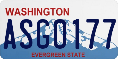 WA license plate ASG0177