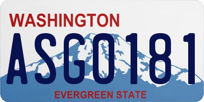 WA license plate ASG0181