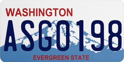 WA license plate ASG0198