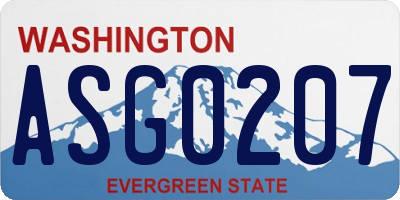 WA license plate ASG0207