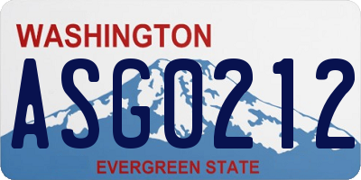 WA license plate ASG0212