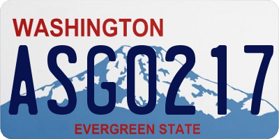 WA license plate ASG0217