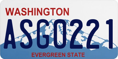 WA license plate ASG0221