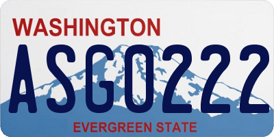 WA license plate ASG0222