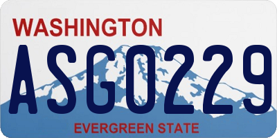 WA license plate ASG0229