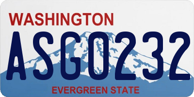 WA license plate ASG0232