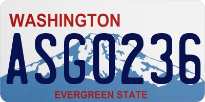 WA license plate ASG0236