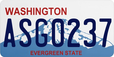 WA license plate ASG0237