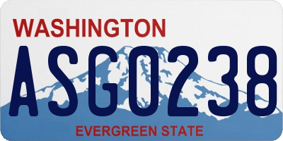 WA license plate ASG0238