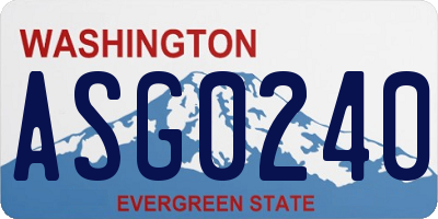 WA license plate ASG0240