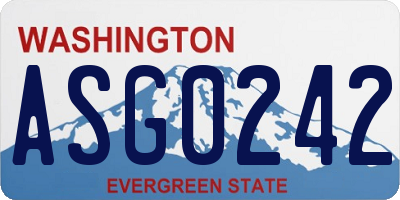 WA license plate ASG0242
