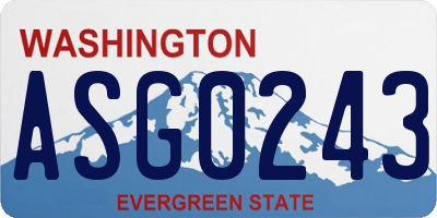 WA license plate ASG0243