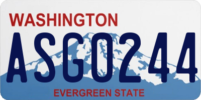 WA license plate ASG0244