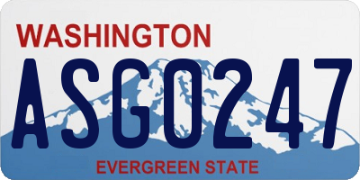 WA license plate ASG0247