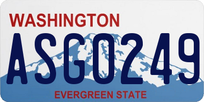 WA license plate ASG0249