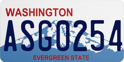 WA license plate ASG0254
