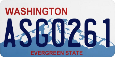 WA license plate ASG0261
